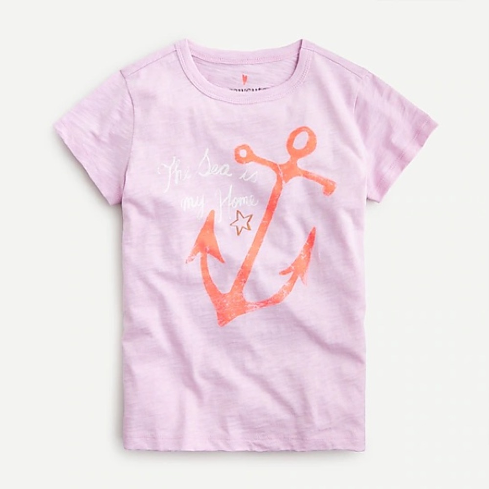 NWT J.Crew CrewCut Girls' nautical graphic T-shirt #AY208 Short Sleeves Cotton